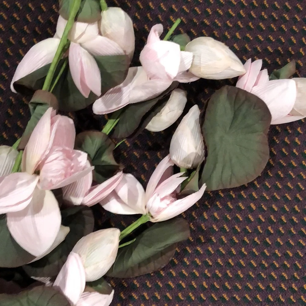 NWT. 3 - 21” pink floral stalks to wrap candle bottoms or centerpieces